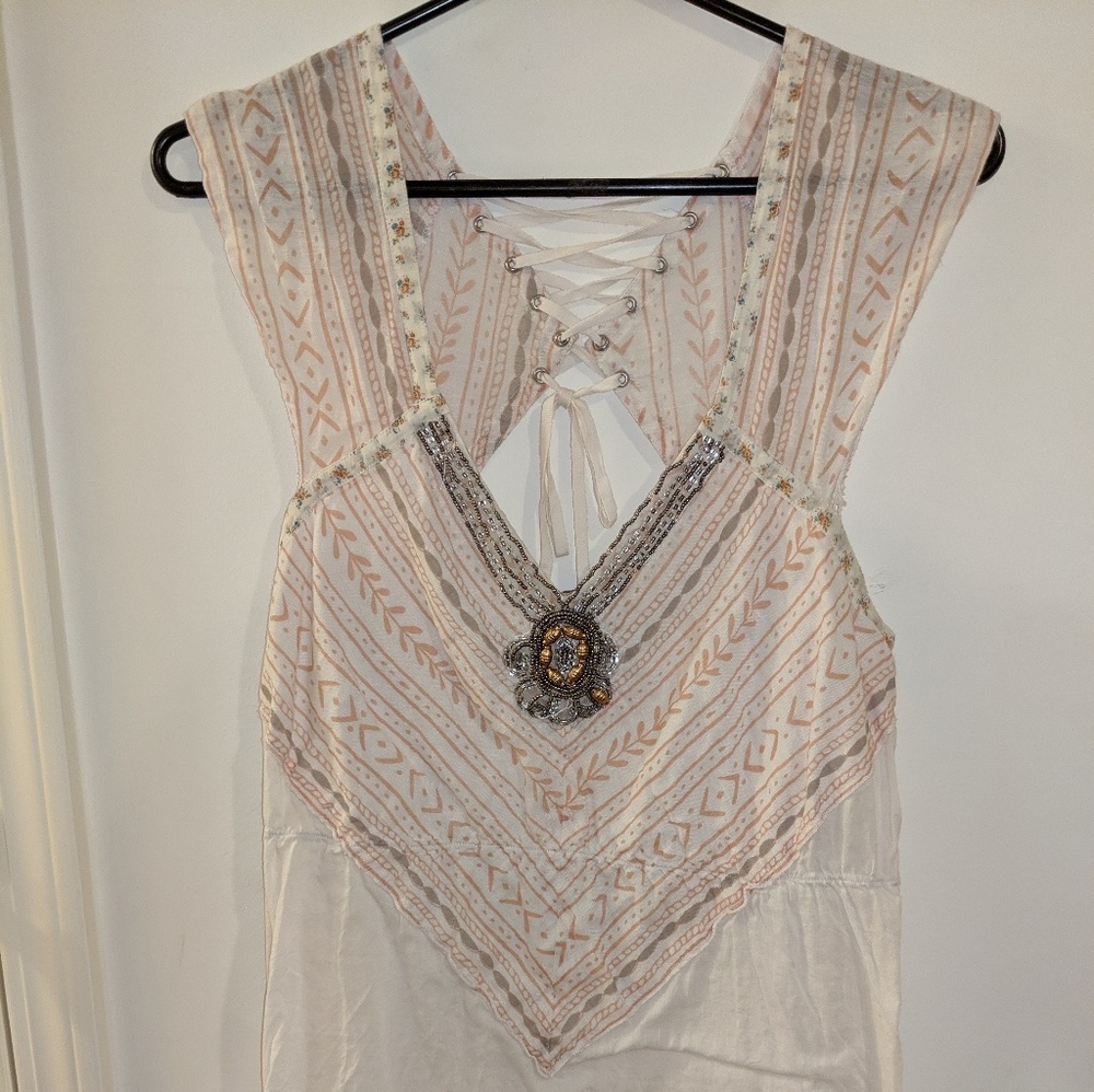 Free people linen beaded top